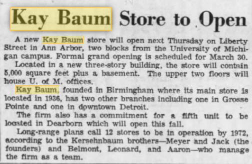 Kay Baum - March 1967 Article